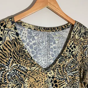 Lilly Pulitzer Tessa 3/4 Sleeve V-Neck Dress Rattan Walk On The Wild Side thumbnail 5