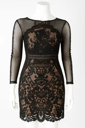 L’Atiste Black and Nude Lace Cocktail Dress thumbnail 1
