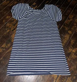 Loft nautical blue & white knit travelcore cruise L dress thumbnail 1
