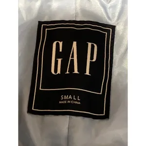 Gap Blue Sherpa Fleece Wide Collar Full Zip Long Sleeve Bomber Coat Jacket Sz S thumbnail 3