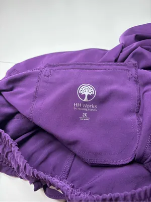 Healing Hands HH Works Women’s Renee Jogger Purple Scrub Pants EUC Size 2X thumbnail 3