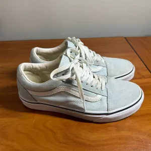 Vans Old Skool Low Top Sneaker‎ Suede Skate Baby Pastel Dusty Light Blue W8 thumbnail 3