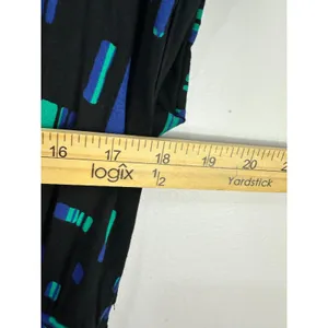 APT.9 Maxi Dress Womens Small Black Geometric‎ Short Sleeve Office Chic Artsy thumbnail 5