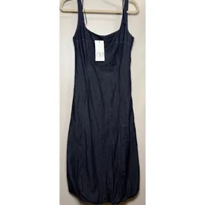 NWT Zara Denim Sleeveless Bubble Dress Women’s Size S thumbnail 5