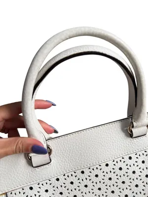 KATE SPADE White Leather Eyelet Satchel Handbag thumbnail 4