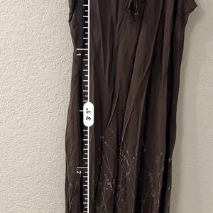 Ann Taylor Brown Maxi‎ Dress with Floral Accents thumbnail 4