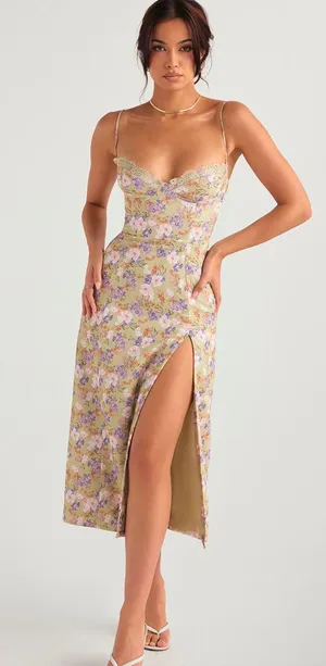 House Of CB Charlotte Peony Print Midi Sundress size M thumbnail 1