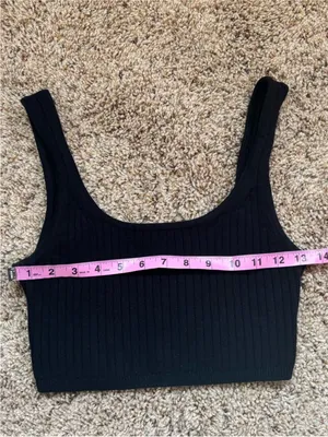 Wilfred Merino Wool Black Crop Tank Top thumbnail 7