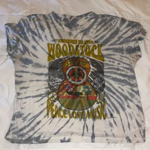 Woodstock Peace Love Music Tye Dye T-Shirt Size Large thumbnail 1