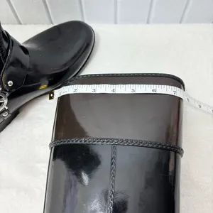 Michael Kors Fulton Tall Rain Boots Black‎ and brownSize 8 thumbnail 9
