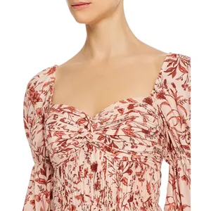 AMUR Filipa Silk Floral Midi Dress Blush Wildflowers Size 6‎ thumbnail 12