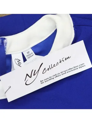 NY Collection Colorblock 2-Piece Dress and Jacket Set Sapphire Blue / White 6P thumbnail 11