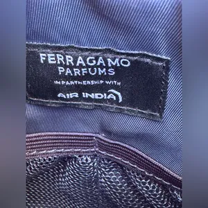 Ferragamo x Air India Navy blue cosmetic travel toiletry case NWOT thumbnail 6