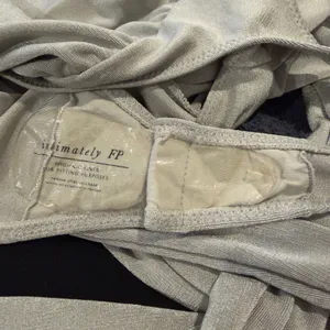 Free People Intimately Turnt Drapey Bodysuit Oxide Silver Longsleeve V thumbnail 9