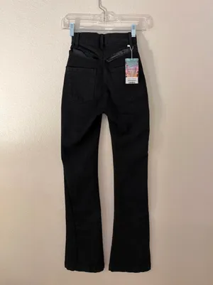 revice denim avalon jet black flare jeans 25W thumbnail 2