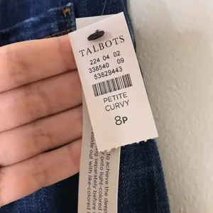 Talbots Women's Flawless High Waist Wide Crop Curvy Jeans Blue 8P thumbnail 3