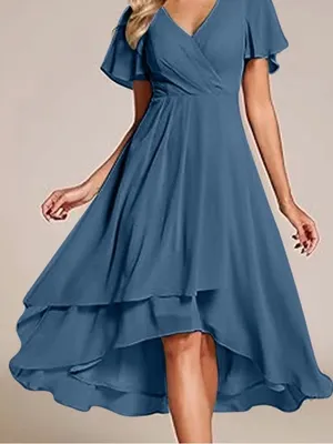 Women's Flutter Short Sleeve Dress Size Large #260631 thumbnail 1