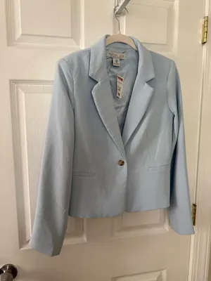 Rachel Zoe Pale Blue Single-Button Tailored Blazer thumbnail 6