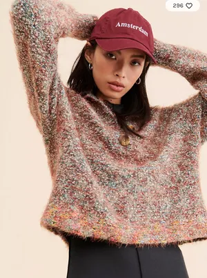 Free people stellar brown knit pullover sweater Xs thumbnail 1