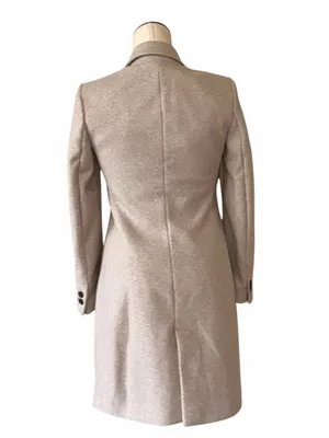 NWT ZARA Beige Taupe Tailored Outerwear Long Coat XS thumbnail 5