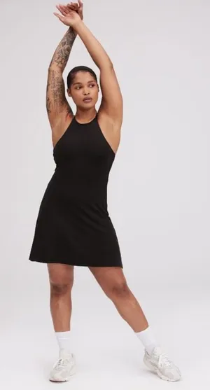 Girlfriend Collective The Naomi Workout Dress built in‎ Shorts Black Medium thumbnail 1