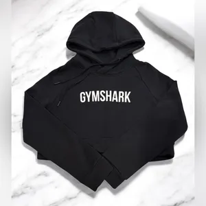 GYMSHARK Women’s Black Cropped Hoodie Size Medium thumbnail 2