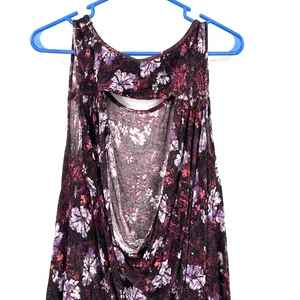 Free People size Small‎ tank top open back sleeveless top shirt blouse floral thumbnail 3