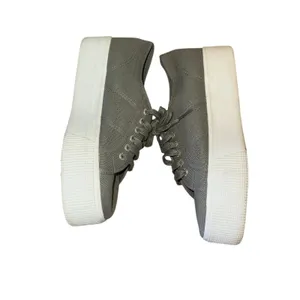 Superga 2790 Platform Sneakers Gray Canvas‎ 8W EU 39 Chunky Sole Casual thumbnail 7