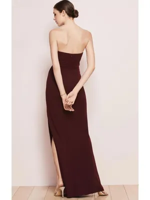WATTERS & WATTERS Iliana Wine Crepe Stretch Gown Style 6807 Size 10 NEW with tag thumbnail 3