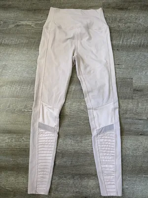 Alo High-Waist Moto Leggings in Pale Pink Size Medium thumbnail 3