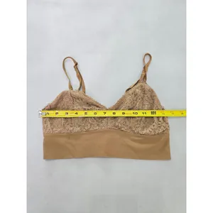 Brown Romantic Boudoir Bridal Cottage Lingerie Feminine Floral Lace Bra Medium thumbnail 6