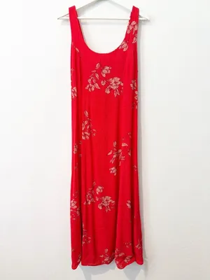 Dress Forum Floral Midi Slip Dress Size Medium Open Tie Back Vacation Boho Chic thumbnail 3