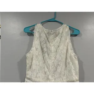 Lulus Properly Chic White Sleeveless Lace Tiered Mini Dress Large L thumbnail 5