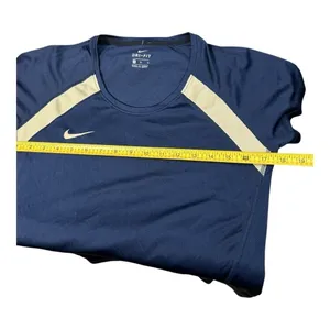 NIKE Shirt Womens XS Navy Blue Gold Dri Fit Round Neck Performance Short Sleeve thumbnail 6