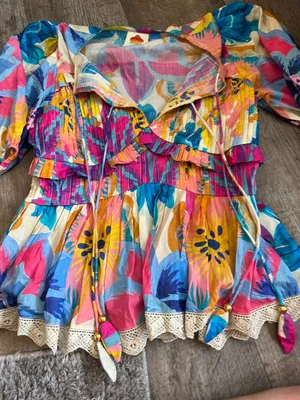 Farm Rio x Anthropologie Puff-Sleeve Tie-Front Blouse thumbnail 3