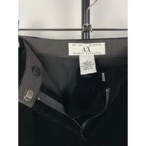 Vintage‎ Armani Exchange Black Velvet Velour Slack Trouser Pants Size 0 thumbnail 7