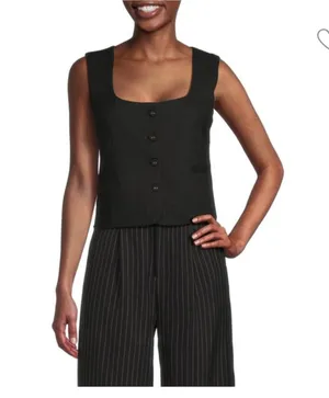 WeWoreWhat Black Vest Top thumbnail 2