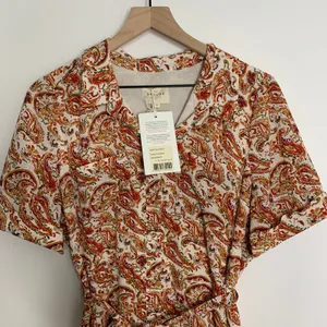 Sezane Adele Button Front Midi Dress in Paisley Riviera Womens New Size 42 thumbnail 6