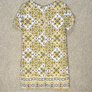 Lulus yellow pattern dress spring summer‎ xs relaxed fit short sleeves maximal thumbnail 5
