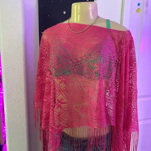 2000s Zoey Beth Pink Poncho Size 1X thumbnail 2