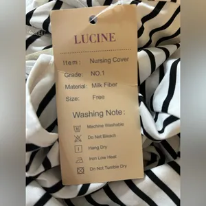 NEW Nursing Cover Baby Striped Black & White One Size Shirt thumbnail 3