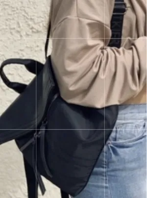 Botkier New York Black Nylon/Faux Pebbled Leather Backpack thumbnail 6