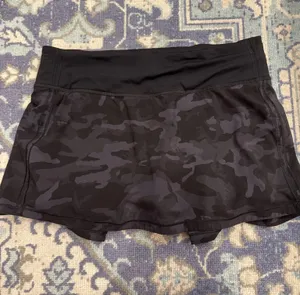 Black and Grey Camo Lululemon Pace Rival Skirt 6 thumbnail 1