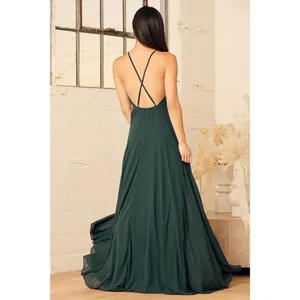 NEW Lulus Mythical Kind of Love Green Sleeveless Cami Camisole Maxi Tank Dress L thumbnail 2