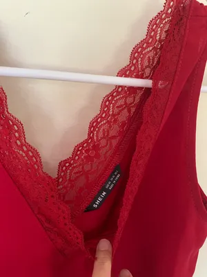 SheIn Lace Red Tank thumbnail 2