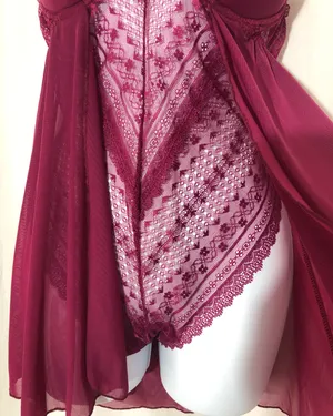 Lavish Escante Teddy Doll Of Lace With Sheer Overlay thumbnail 6