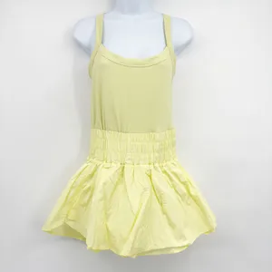 Womens Butter Yellow Tennis Pickleball Active Skort Romper‎ Athletic Size L thumbnail 3