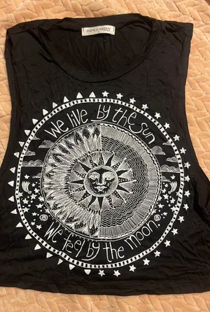 French Pastry Cropped Tanktop Black Size Small We Live By The Sun ~ We Feel By The Moon thumbnail 2