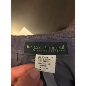 Harve Benard Wool Alpaca Blend Plaid Blazer Purple Charcoal Size 4 Made Russia thumbnail 4