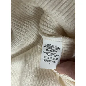 Brandy Melville Ribbed Cut Out Neck Crop Sweater Cream Size 4 Preppy Classic thumbnail 7